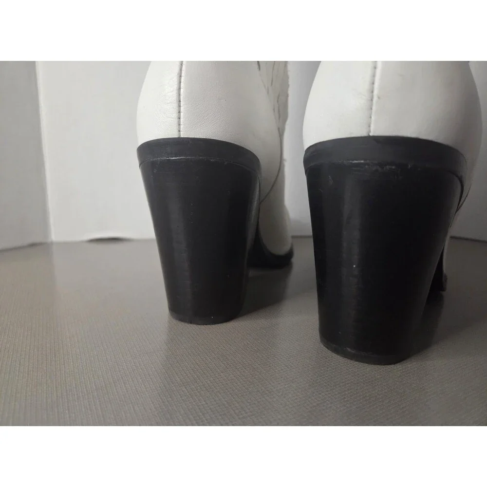 Aldo White Pointed-Toe Mid-Calf Western Heeled Cowboy Boots EUC Size 10